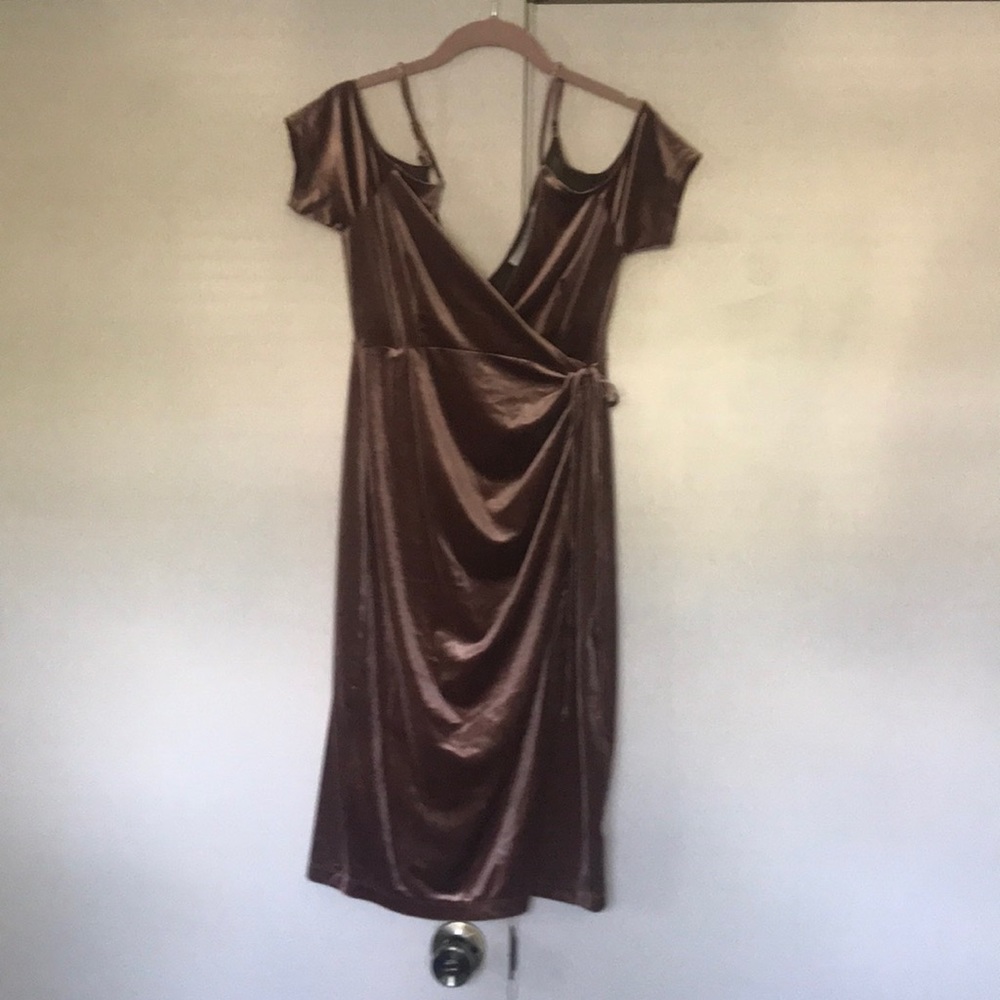 Rose gold wrap dress